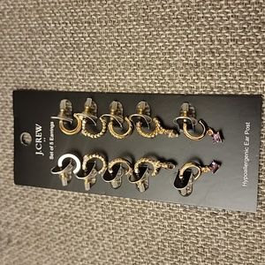 JCREW HYPOALLERGENIC SET OF 5 EARRINGS NEW